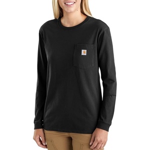 Carhartt Women’s 103244 Women’s WK126 Workwear Pocket Long Sleeve T-Shirt(Black)