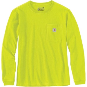 Carhartt Women’s 103244 Women’s WK126 Workwear Pocket Long Sleeve T-Shirt(Brite Lime)