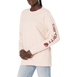 Carhartt Women’s Dearborn Loose LS Logo T-Shirt(Ash Rose)