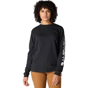 Carhartt Women’s Dearborn Loose LS Logo T-Shirt(Black)