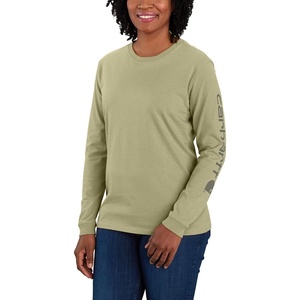 Carhartt Women’s Dearborn Loose LS Logo T-Shirt(Dried Clay)