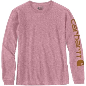 Carhartt Women’s Dearborn Loose LS Logo T-Shirt(Foxglove Snow Heather)