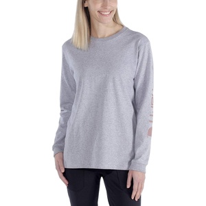 Carhartt Women’s Dearborn Loose LS Logo T-Shirt(Heather Gray)