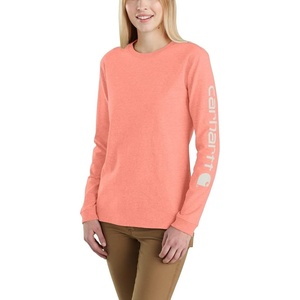 Carhartt Women’s Dearborn Loose LS Logo T-Shirt(Hibiscus Heather)