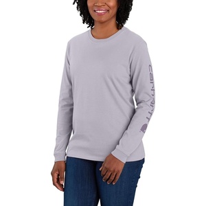 Carhartt Women’s Dearborn Loose LS Logo T-Shirt(Lilac Haze)