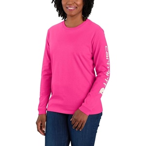 Carhartt Women’s Dearborn Loose LS Logo T-Shirt(Pink Glow)