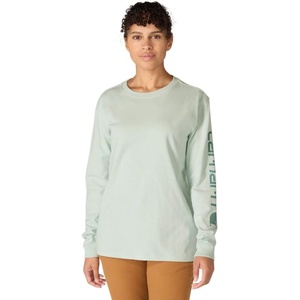 Carhartt Women’s Dearborn Loose LS Logo T-Shirt(Smoked Teal)
