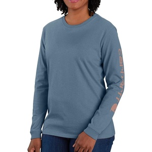 Carhartt Women’s Dearborn Loose LS Logo T-Shirt(Thundercloud Heather)