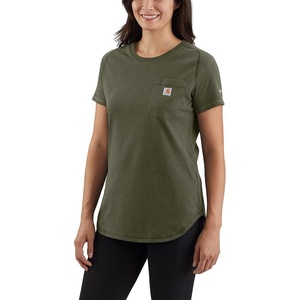 Carhartt Women’s Force Relaxed Fit Midweight Pocket T-Shirt 105415(Basil Heather Closeout)