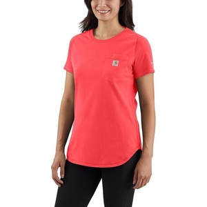 Carhartt Women’s Force Relaxed Fit Midweight Pocket T-Shirt 105415(Coral Glow)