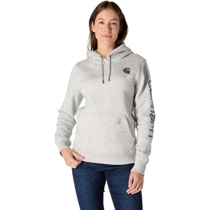 Carhartt Women’s Iconic Clarksburg Logo Sweatshirt(Asphalt Heather Nep)