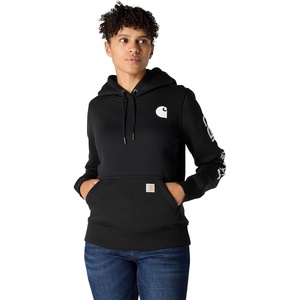 Carhartt Women’s Iconic Clarksburg Logo Sweatshirt(Black)