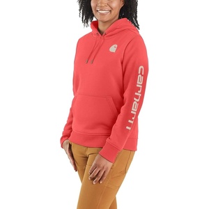Carhartt Women’s Iconic Clarksburg Logo Sweatshirt(Coral Glow)
