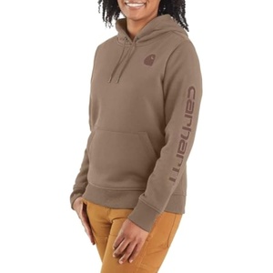 Carhartt Women’s Iconic Clarksburg Logo Sweatshirt(Flaxseed)