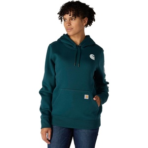 Carhartt Women’s Iconic Clarksburg Logo Sweatshirt(Greenstone)