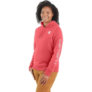 Carhartt Women’s Iconic Clarksburg Logo Sweatshirt(Pink Salmon Heather)