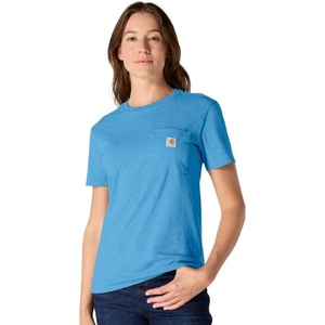 Carhartt Women’s Iconic WK87 Pocket T-Shirt(Tranquil Blue Heather)