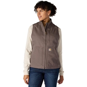 Carhartt Women’s Washed Duck Mock Neck Vest(Taupe Gray)