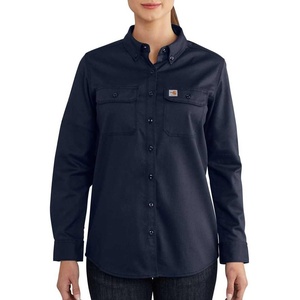 Carhartt Women’s Women’s Flame-Resistant Rugged Flex Twill Shirt(Dark Navy)