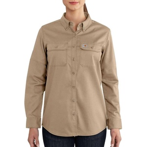 Carhartt Women’s Women’s Flame-Resistant Rugged Flex Twill Shirt(Khaki)