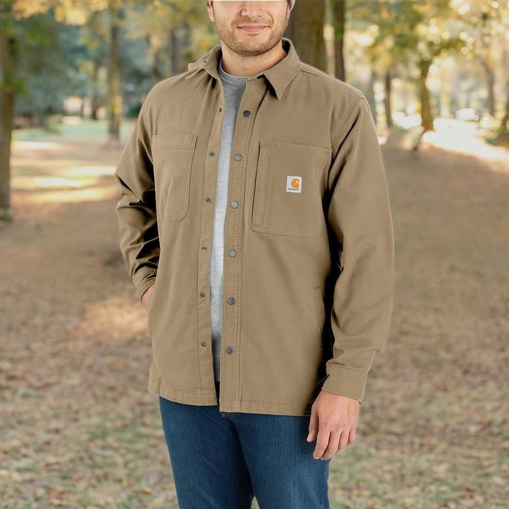 image:imageCarhartt Mens Rigby Relaxed Shirt JacDark Khaki