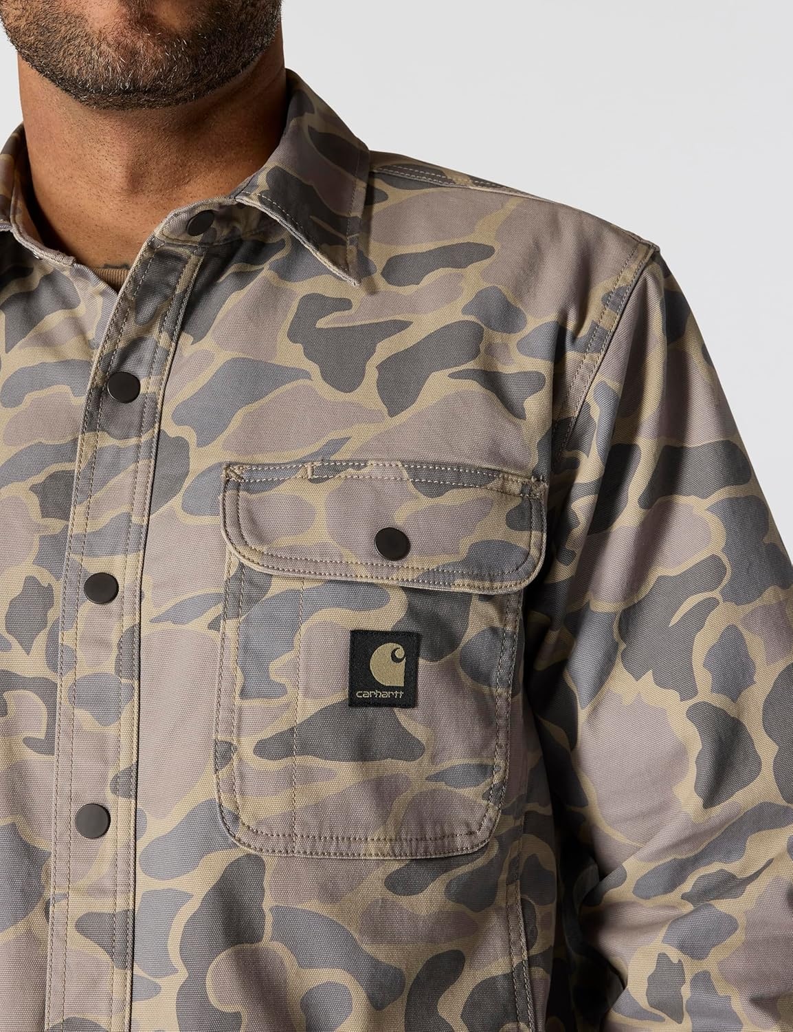 image:imageCarhartt Mens Rigby Relaxed Shirt JacKhaki Vintage Camo