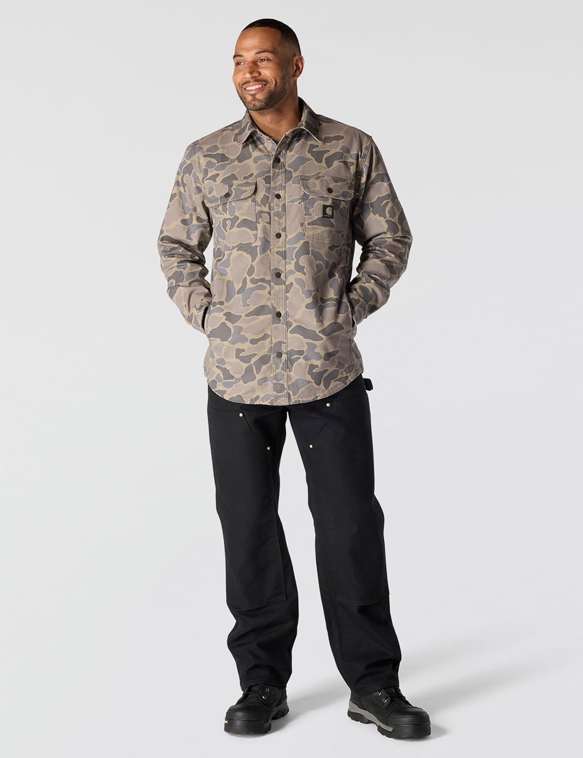 image:imageCarhartt Mens Rigby Relaxed Shirt JacKhaki Vintage Camo