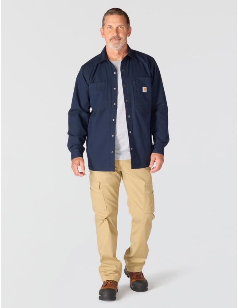 image:imageCarhartt Mens Rigby Relaxed Shirt JacNavy