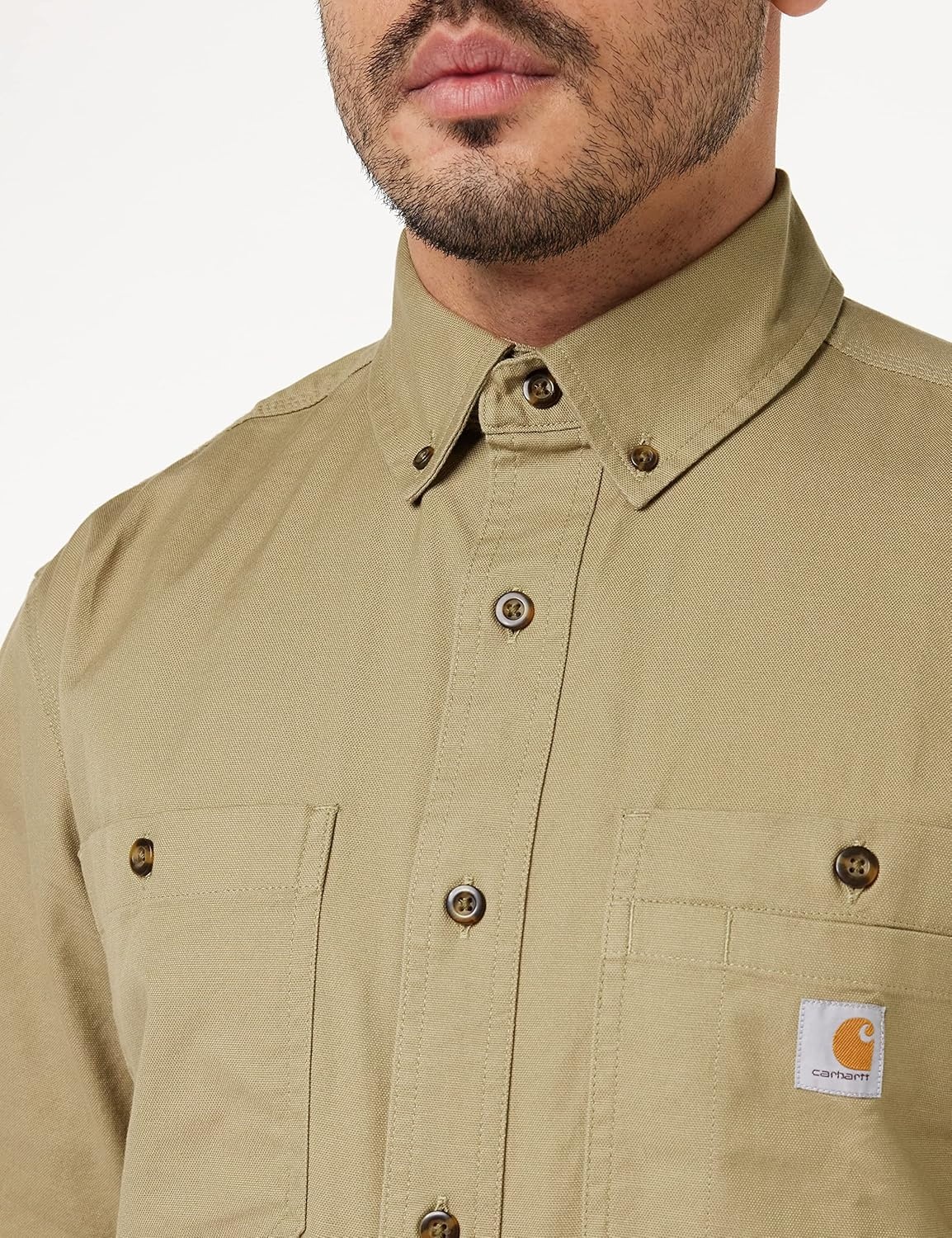 image:imageCarhartt Mens Windham Relaxed Ss ShirtDark Khaki