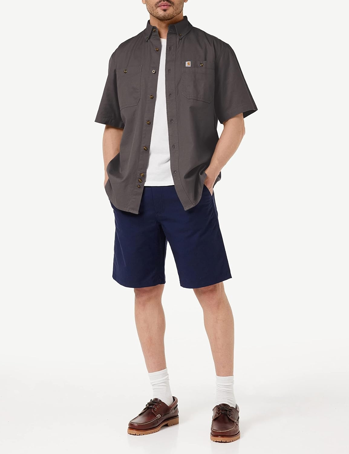 image:imageCarhartt Mens Windham Relaxed Ss ShirtGravel