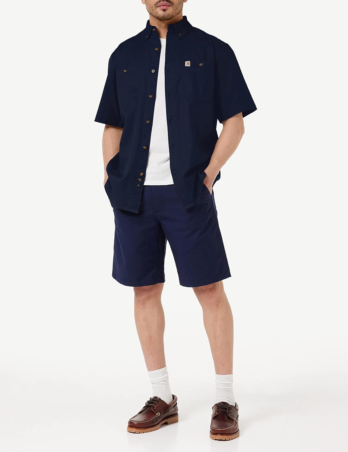image:imageCarhartt Mens Windham Relaxed Ss ShirtNavy