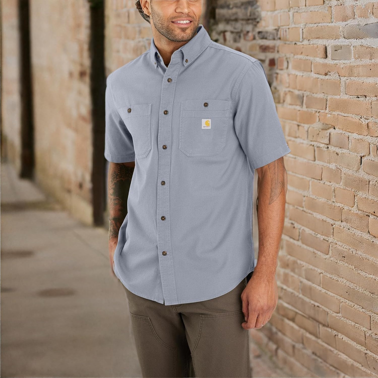 image:imageCarhartt Mens Windham Relaxed Ss ShirtSeacliff