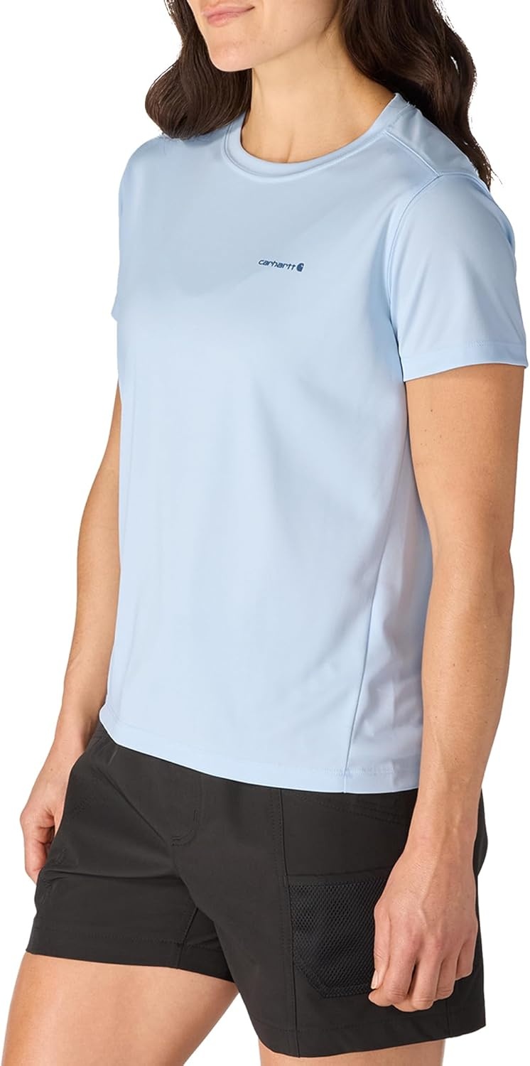 image:imageCarhartt Womens 106830 Womens Force Sun Defender Relaxed Fit ShortBlue Aura