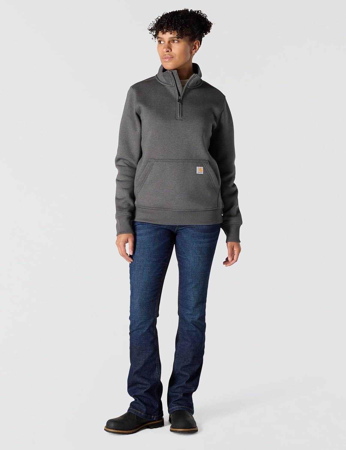 image:imageCarhartt Womens Clarksburg QuarterZip SweatshirtCarbon Heather