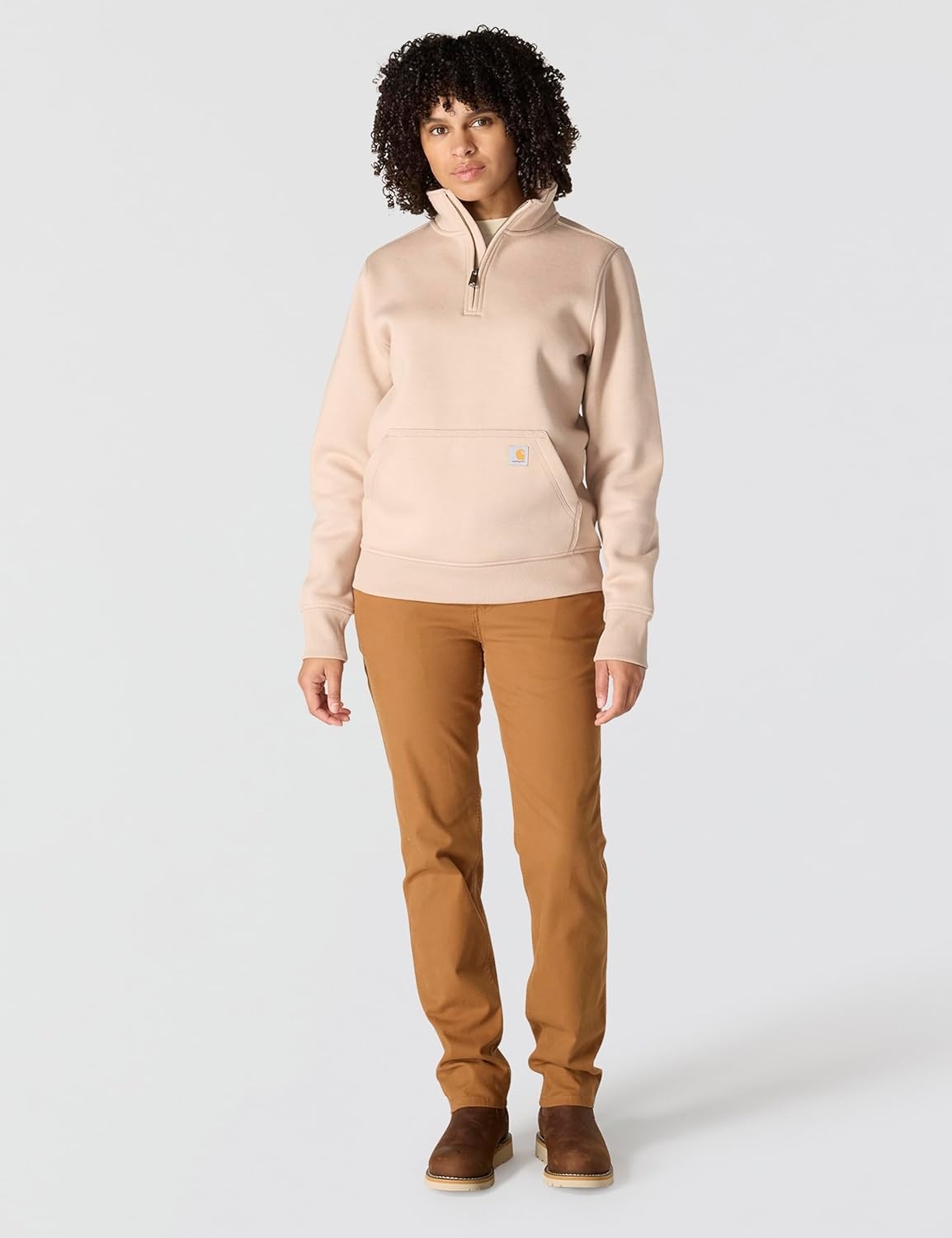 image:imageCarhartt Womens Clarksburg QuarterZip SweatshirtLight Taupe Heather