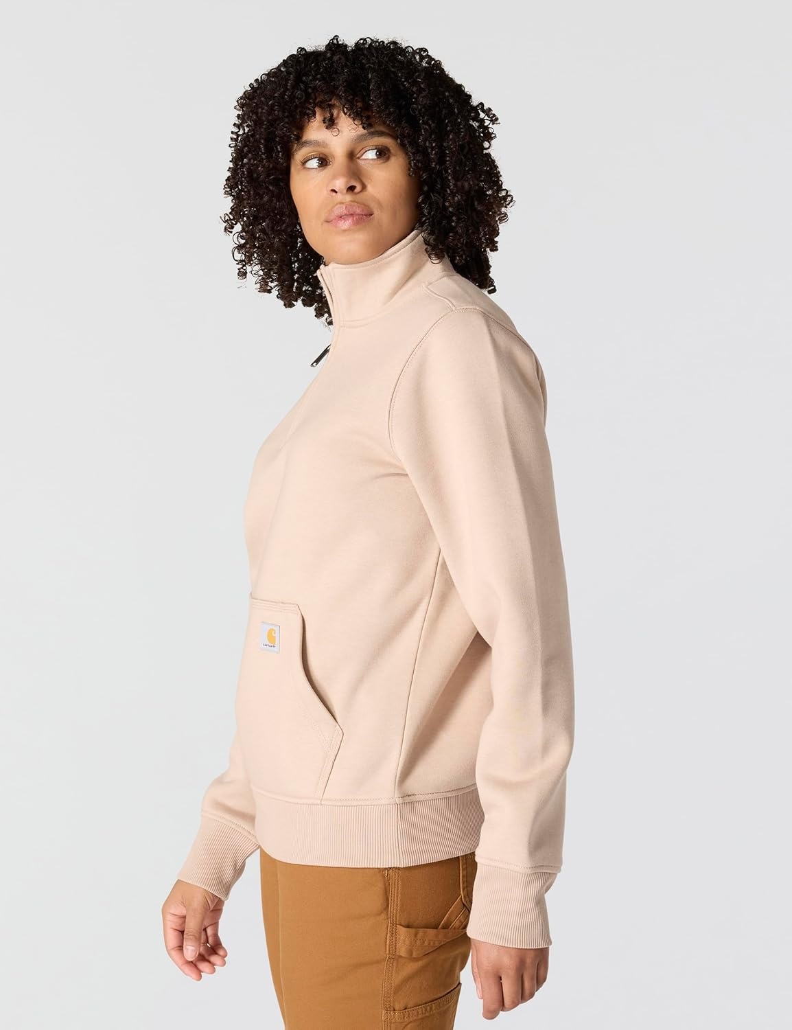 image:imageCarhartt Womens Clarksburg QuarterZip SweatshirtLight Taupe Heather