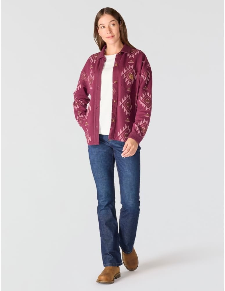 image:imageCarhartt Womens Durham Knit OvershirtB Yellowtail Cherry Lacquer Print