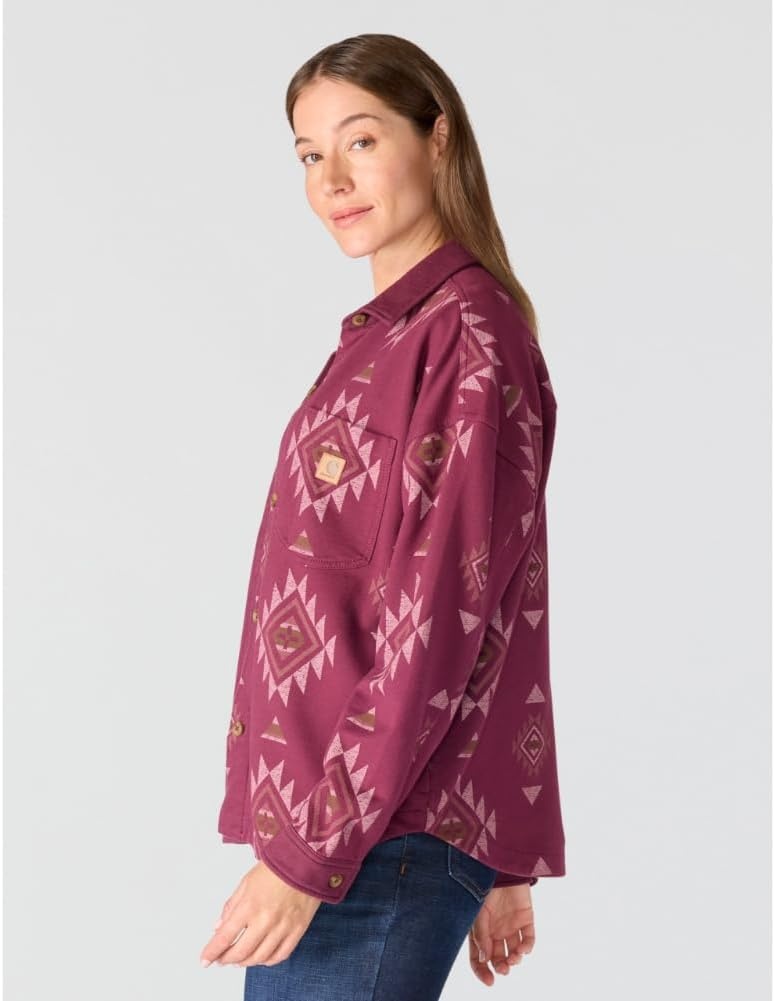 image:imageCarhartt Womens Durham Knit OvershirtB Yellowtail Cherry Lacquer Print