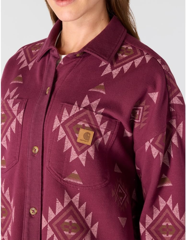 image:imageCarhartt Womens Durham Knit OvershirtB Yellowtail Cherry Lacquer Print