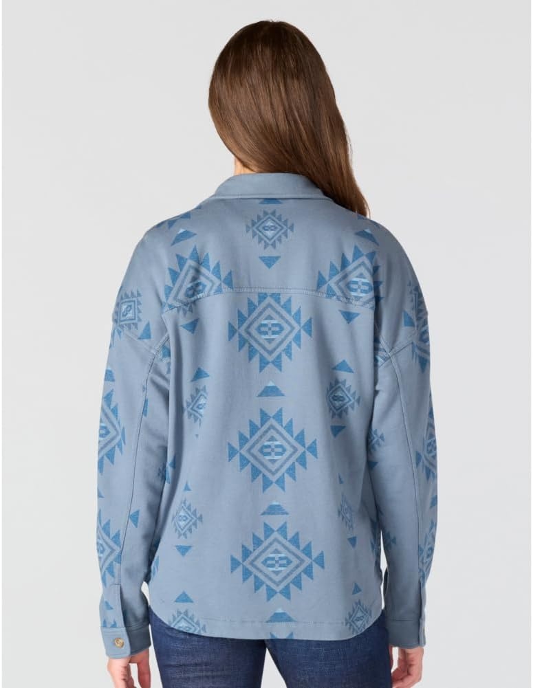 image:imageCarhartt Womens Durham Knit OvershirtB Yellowtail Iron Blue Print