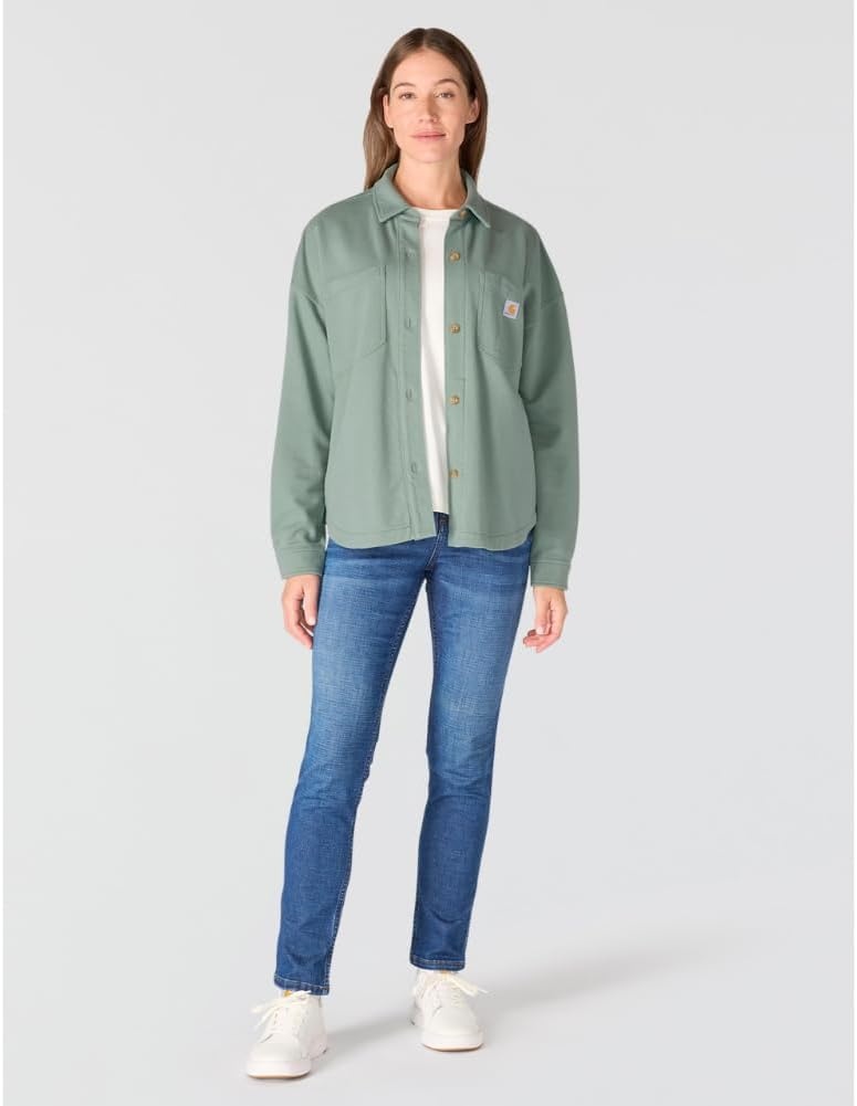 image:imageCarhartt Womens Durham Knit OvershirtGreen Slate