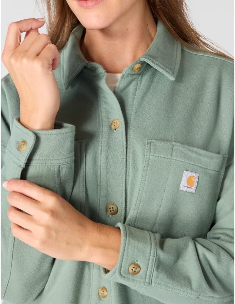 image:imageCarhartt Womens Durham Knit OvershirtGreen Slate