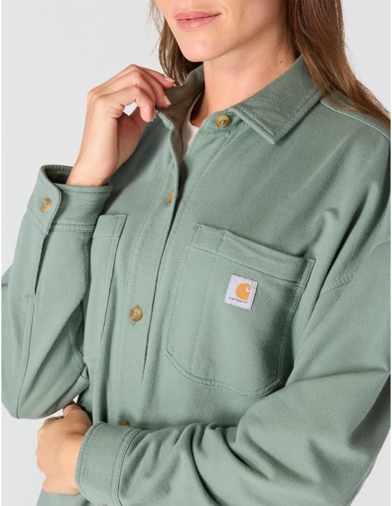 image:imageCarhartt Womens Durham Knit OvershirtGreen Slate