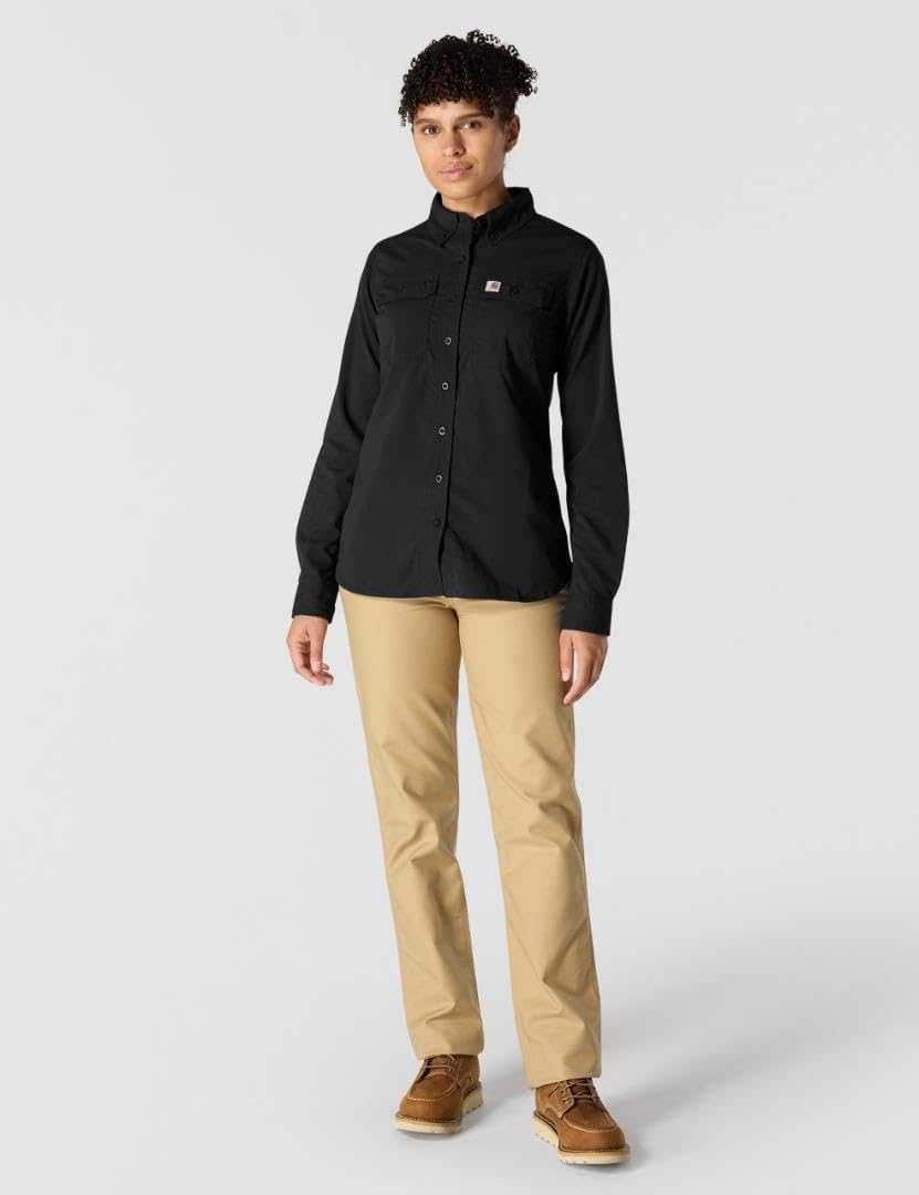 image:imageCarhartt Womens Force Relaxed Fit Lightweight Long Sleeve ShirtBlack
