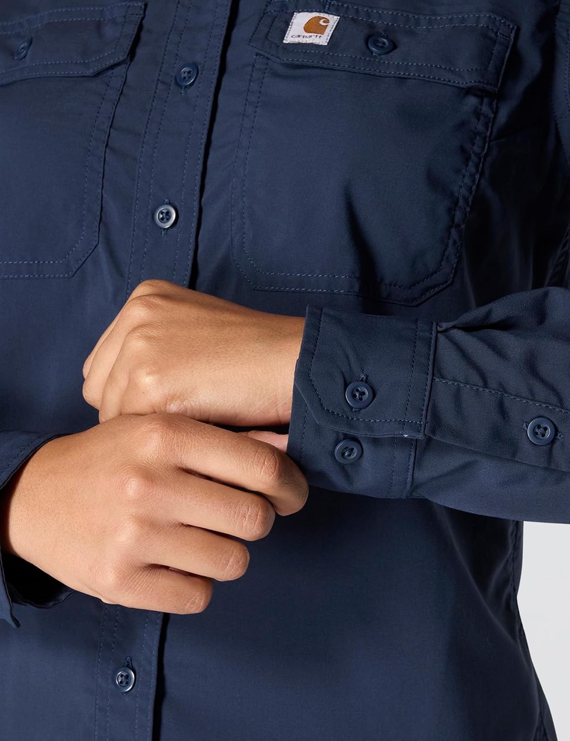 image:imageCarhartt Womens Force Relaxed Fit Lightweight Long Sleeve ShirtNavy