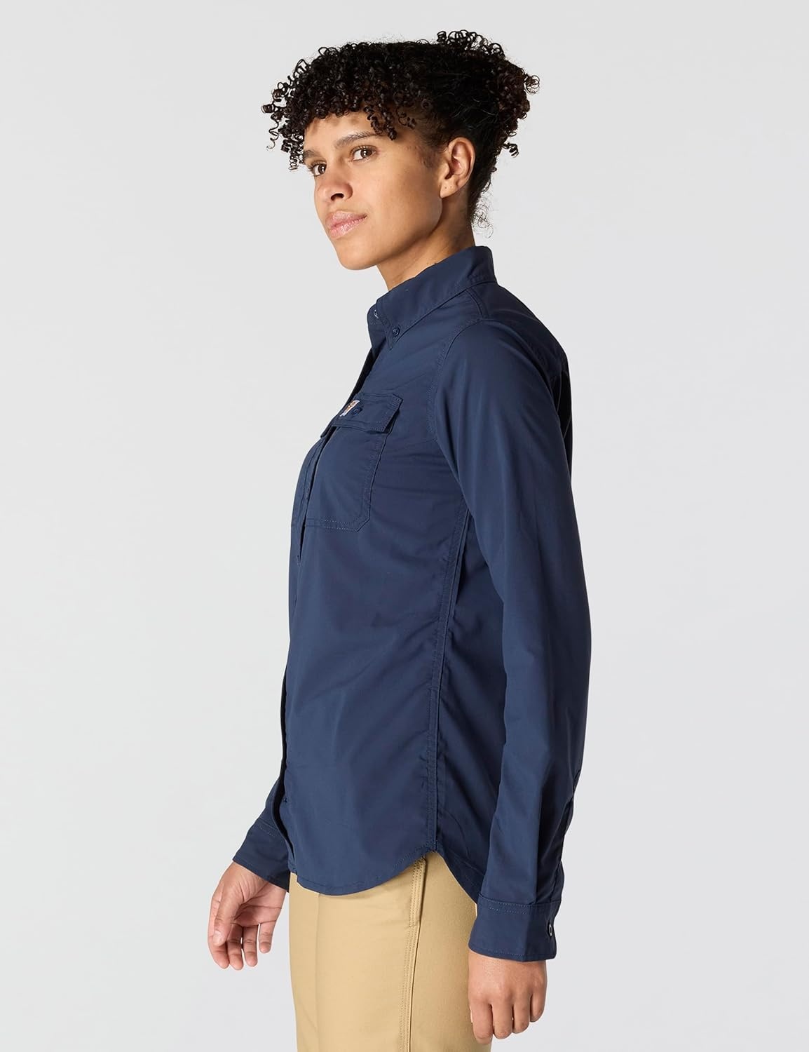 image:imageCarhartt Womens Force Relaxed Fit Lightweight Long Sleeve ShirtNavy