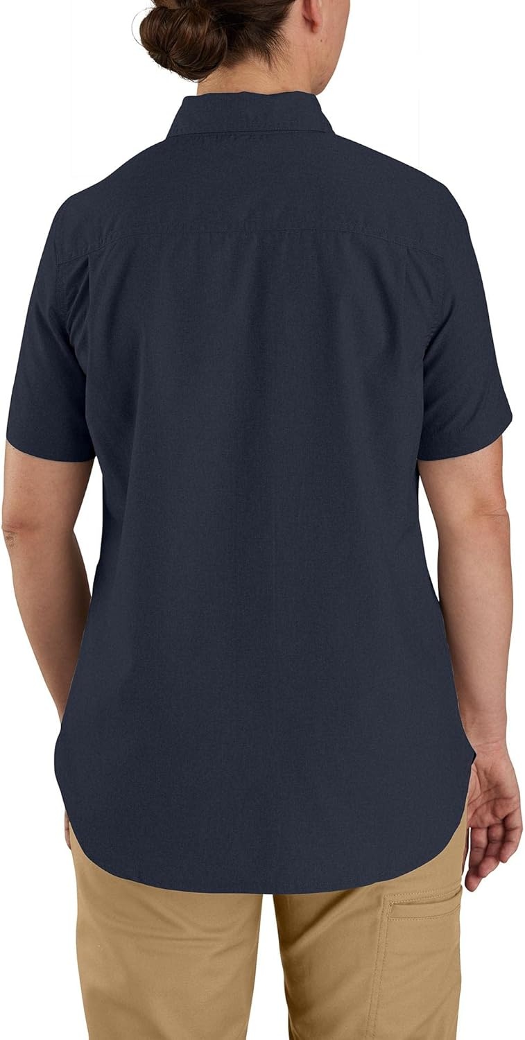 image:imageCarhartt Womens Force Relaxed Fit Lightweight Short Sleeve ShirtNavy