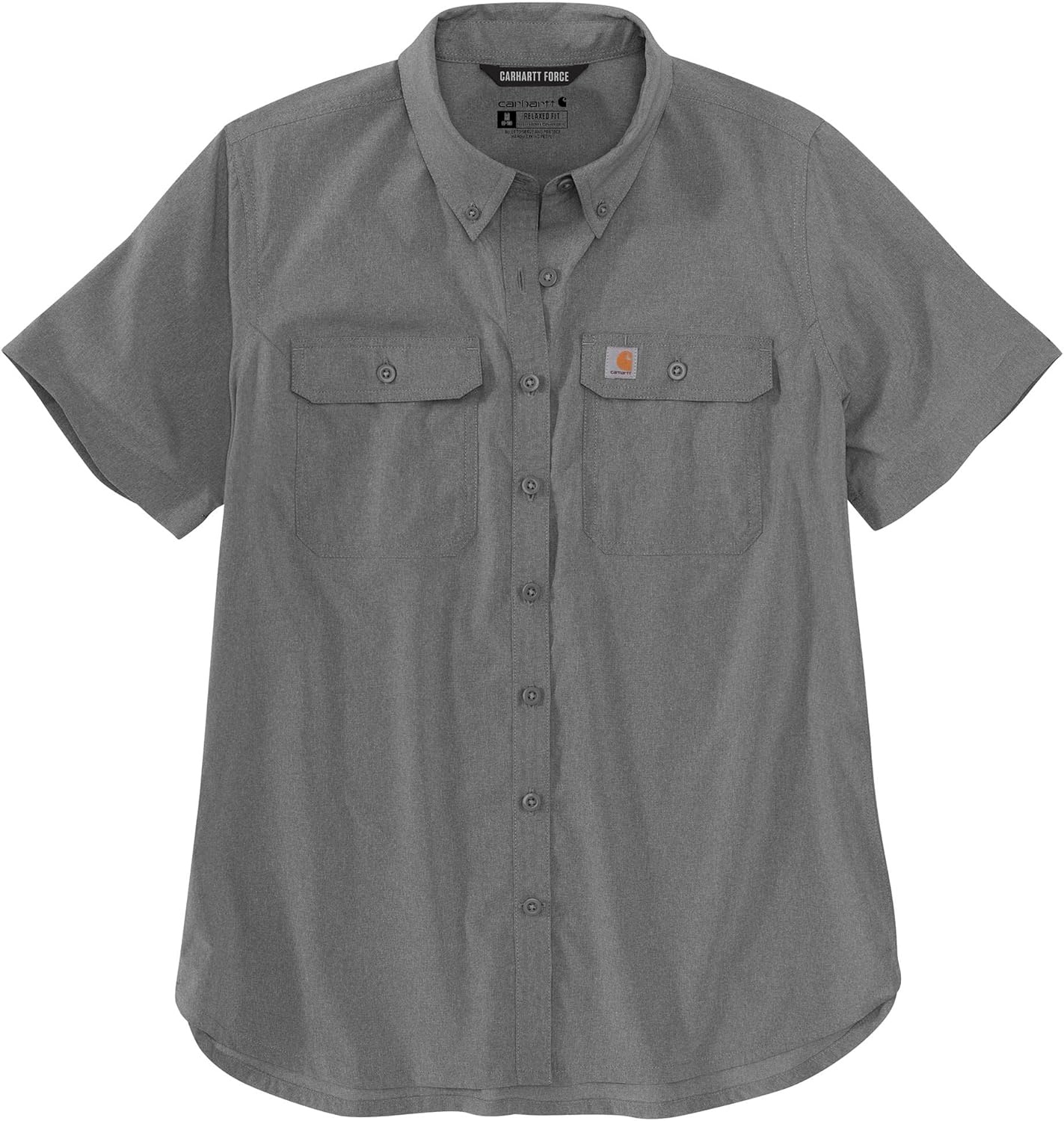 image:imageCarhartt Womens Force Relaxed Fit Lightweight Short Sleeve ShirtSteel