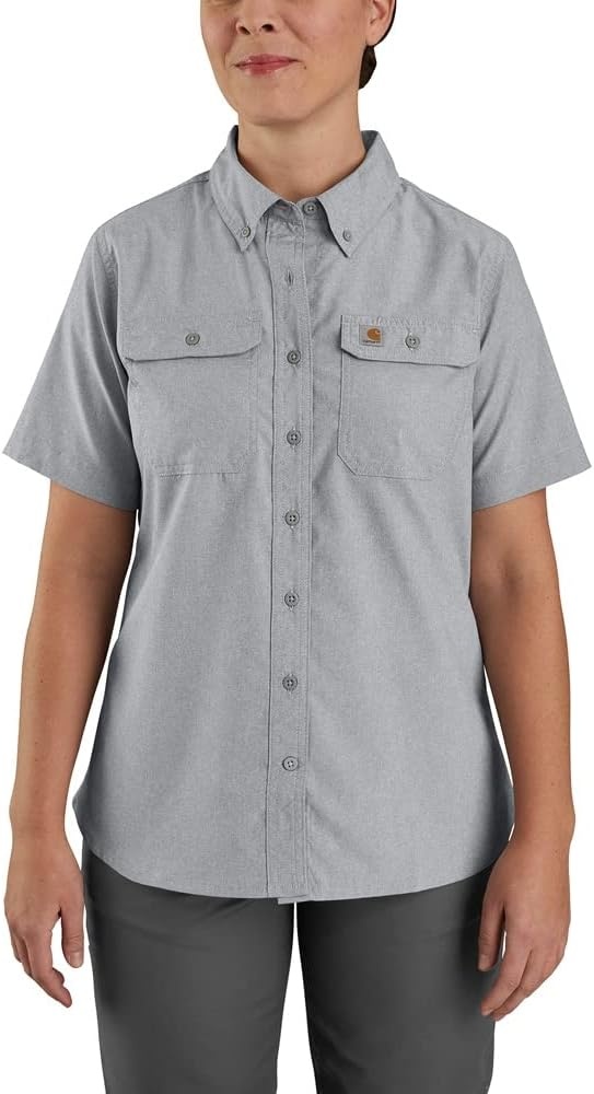 image:imageCarhartt Womens Force Relaxed Fit Lightweight Short Sleeve ShirtSteel