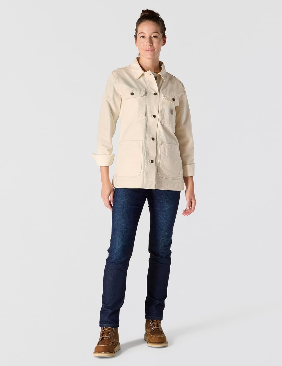 image:imageCarhartt Womens Iconic Stretch Duck Chore CoatUndyed Ecru